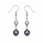 Grey and Silver Sphere Earrings