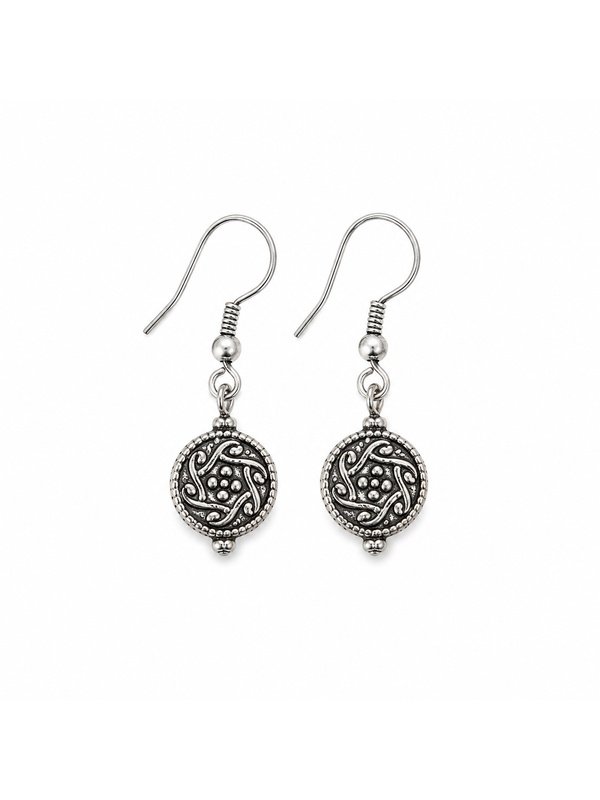 Silver Earring with Small Blue Accent