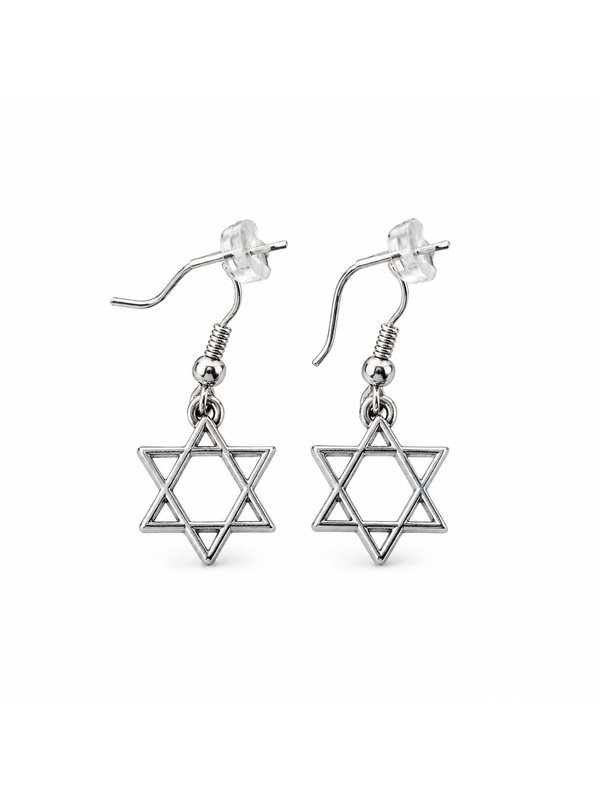 Star of David Silver Earrings