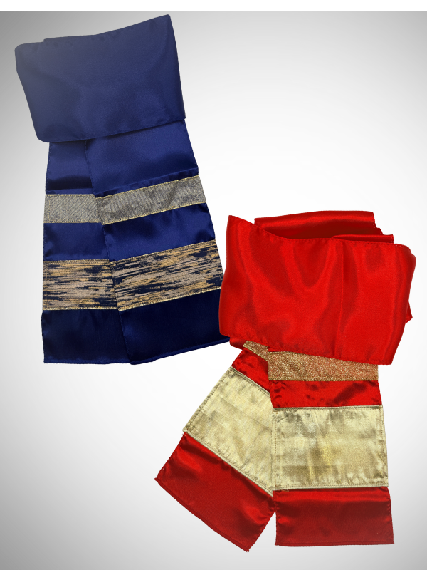Prophetic Prayer Shawl - Blue & Gold - Slim - Image 2